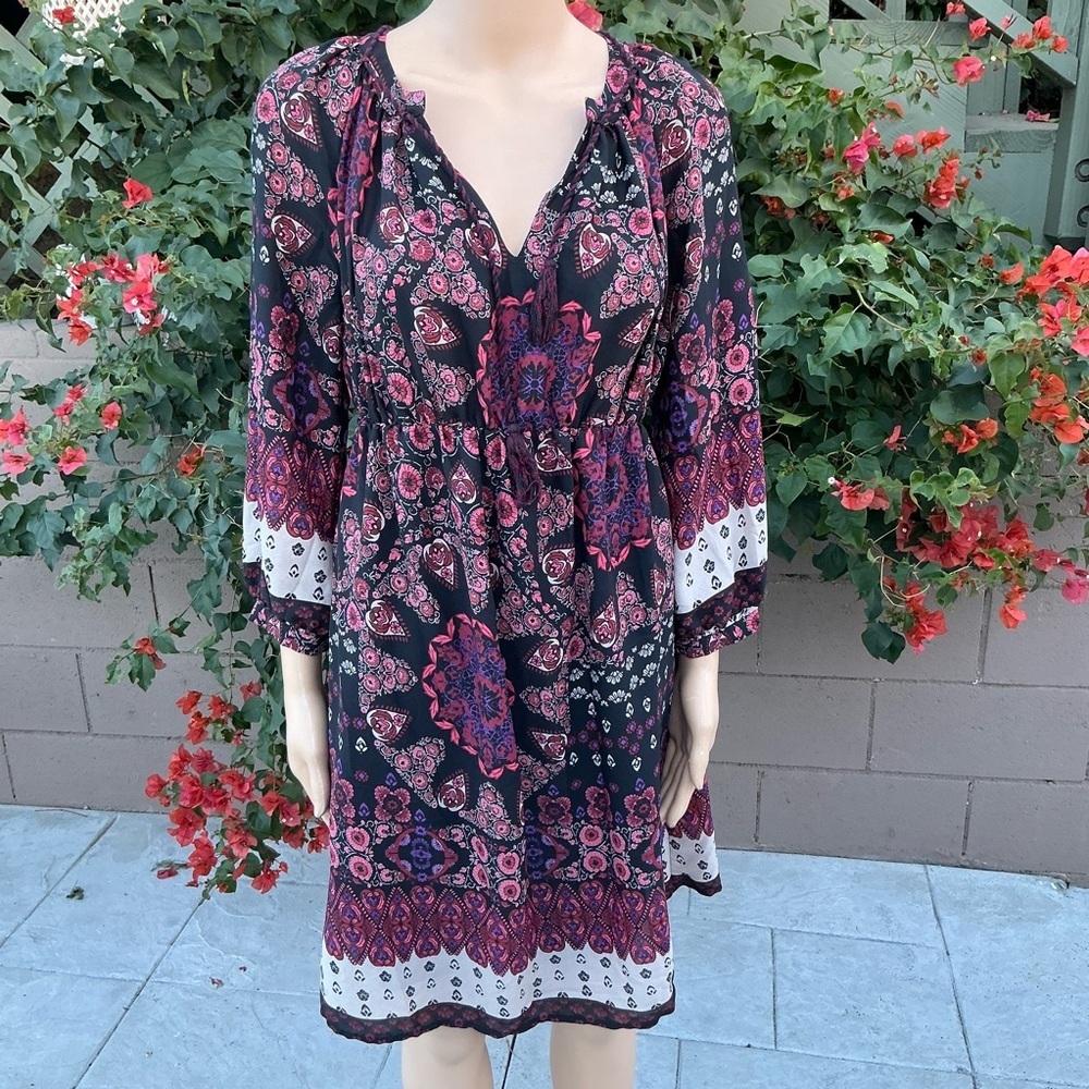 A Pea In The Pod Maternity Long Sleeve Dress ~ Bohemian Boho Paisley ~ Size SP